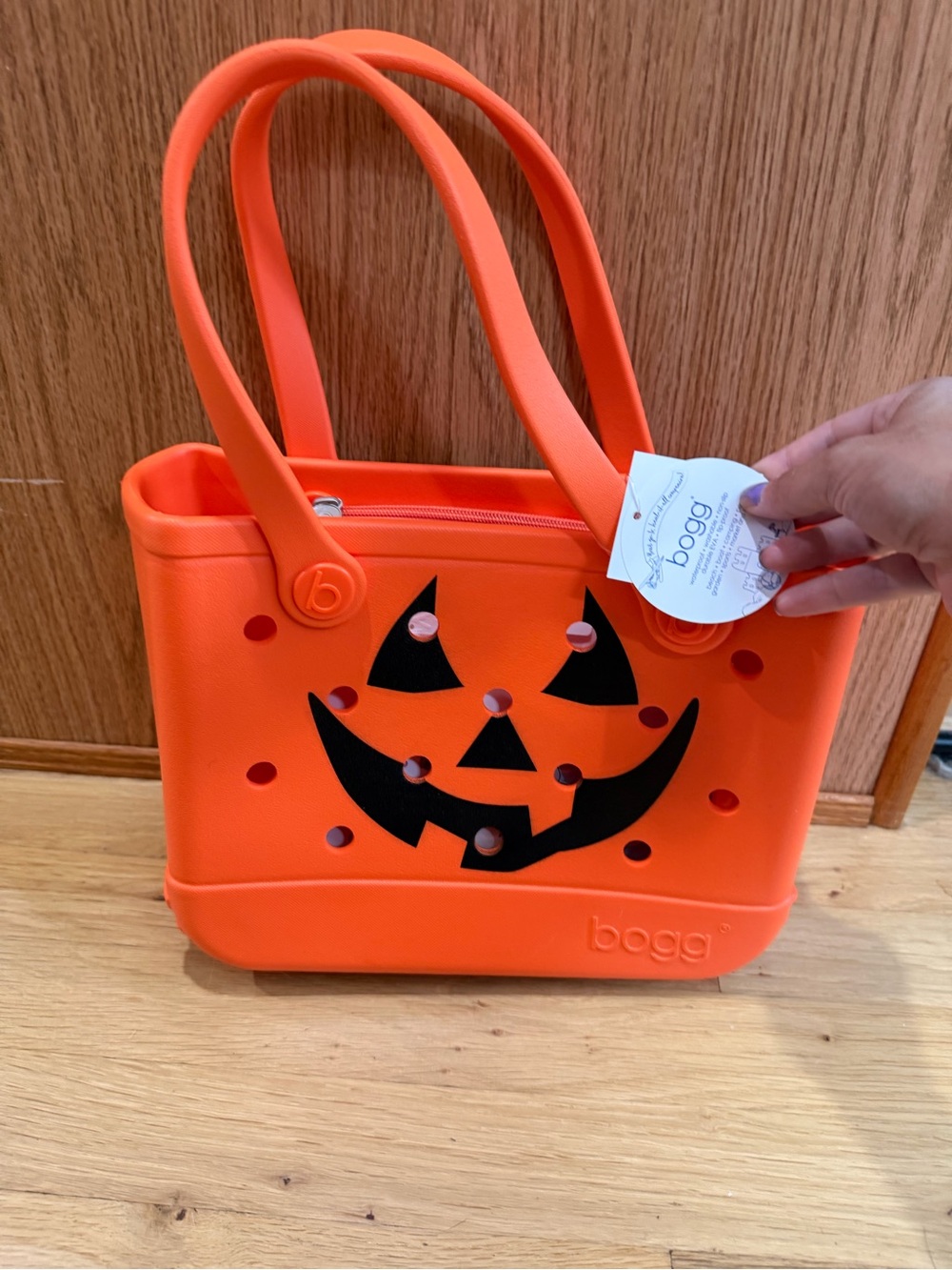NWT Bitty BOGG BAG Orange Jack-O'-MC Lantern Tote